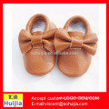 Factory Wholesale Austrilia baby boy walking shoes brown bow design summer princess soft cow leather baby shoes